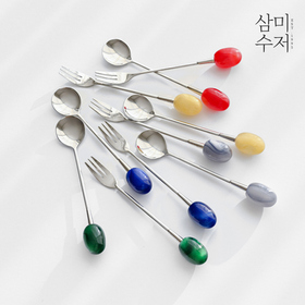 펄 스모키 푸드픽 티스푼 과일포크 1P 색상 택 1