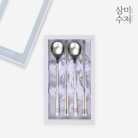사각수 청홍 레이져 부부수저세트 2P