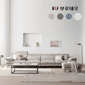 BIF보루네오 디에르 디아모 천연통가죽 6인 소파+스툴(SK스토아 특별혜택 포토리뷰 쿠션2개+테이블증정)