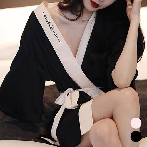 셀러허브 패션 [QNV75936_55]허리끈 여성골프가운실크 샤워가운