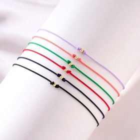 당일발송 14K 2mm 미니 골드볼 실크끈 실팔찌 6종 모음