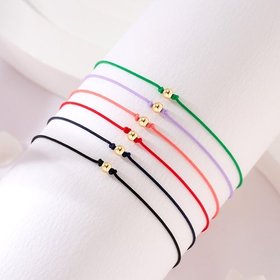 당일발송 14K 3mm 미니 골드볼 실크끈 실팔찌 6종 모음