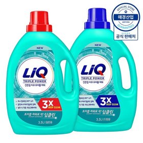 리큐 진한겔 딥클린 트리플파워 액체세제 용기 3.5L ,2개