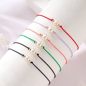당일발송 14K 담수진주 골드 컷팅볼 실크끈 실팔찌 6종 모음