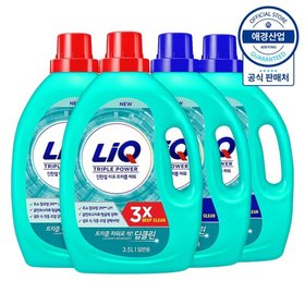 리큐 진한겔 딥클린 트리플파워 액체세제 용기 3.5L ,4개