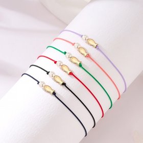 당일발송 14K 진주볼 행운 물고기 실크끈 실팔찌 6종 모음