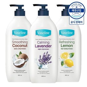 바세린 프레쉬 바디워시 900ml ,3개