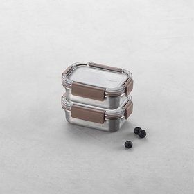 [2P] 락앤락 스텐 모듈러 밀폐용기 직사각 310ml 2개 구성