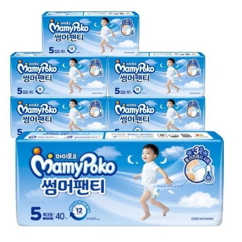 셀러허브 1 마미포코 썸머팬티 남아용 5단계 특대형 40Px6 (51108298)