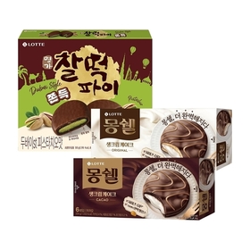 두쫀쿠 찰떡파이 피스타치오맛 x1+몽쉘 오리지널 6입 x1+몽쉘 카카오 6입x1