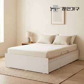 엘리베어 리프트업 무헤드 빅수납 침대 프레임 서랍형 Q (높이 400)