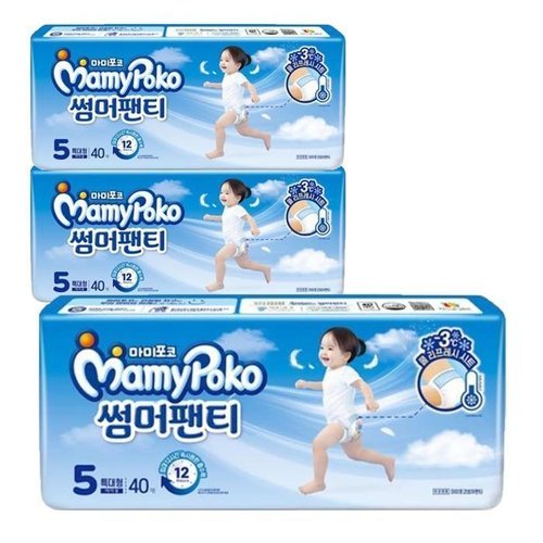 셀러허브 1 마미포코 썸머팬티 여아용 5단계 특대형 40Px3 (51108293)