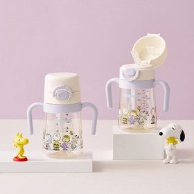 [본사]  스누피 리틀럽 원터치 양손빨대컵 (HAP917BLU)