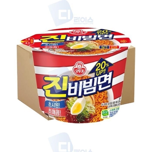 셀러허브 식품 오뚜기 진비빔면 큰컵 12개 새콤달콤 비빔라면 용기 컵라면 매콤한 여름 간식 야식 편의점 식사 냉온