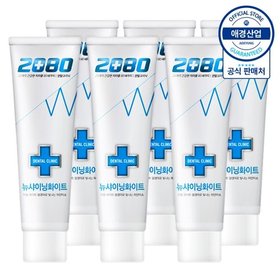 2080 뉴샤이닝 화이트 베이직 치약 120g ,6개