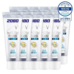 2080 뉴샤이닝 화이트 플러스 치약 140g ,10개