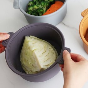 국내생산 실리콘 다용도 원형 멀티쿠커/찜기(대)-1,300ml