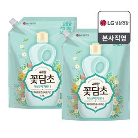 샤프란 꽃담초 부케가르니 섬유유연제 화이트로즈 리필 1.6L x 2개