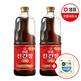 샘표 진간장 골드 1.7L 2개+연두링12g 1개증정 /프리미엄/양조간장