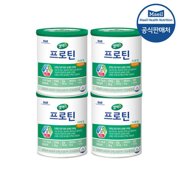 셀렉스 프로틴 단백질 고소한맛 304g 4캔 + 랜덤보틀