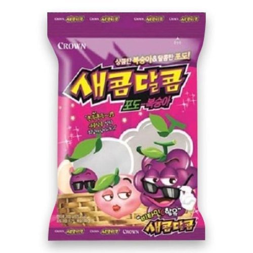 셀러허브 1 [XBH70921_47]크라운 새콤달콤 포도 복숭아 200g 사무실과자 (17352169)