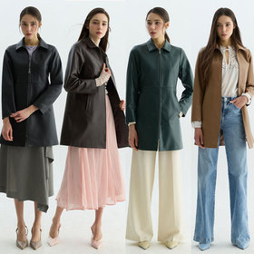 26FW 여성 램스킨 셔츠카라 가죽코트