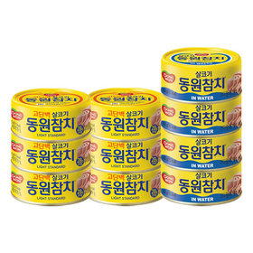 [S K 동 원]동원참치 라이트스탠다드 85g 6캔 + 인워터참치 100g 4캔/고추참치/콘참치