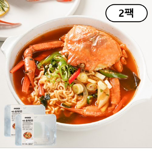 속초 얼큰한 홍게라면 밀키트 580g 2팩