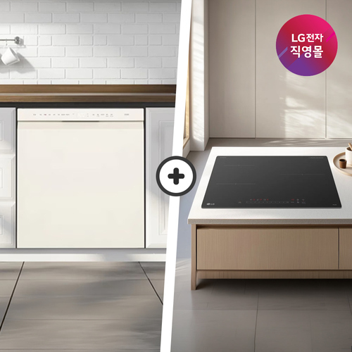 LG전자 직영] [세트] 디오스 식기세척기 DUE1BGLE + 인덕션 블랙 BEI3QEBLOE