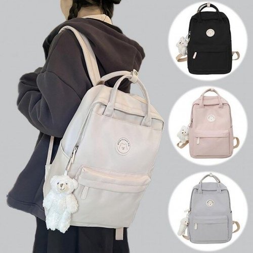 패션플러스 MNO 여성 가벼운백팩 무지 여대생 학생 가방 노트북 대학생