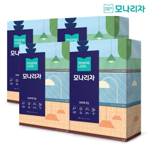 모나리자 미용티슈 300매*3입*4팩