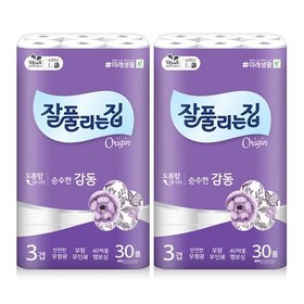 [비밀특가] 잘풀리는집 감동 3겹 화장지 25m x 30롤 x 2팩