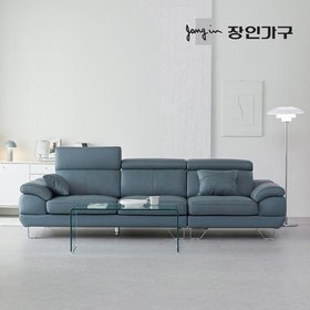 베스테 천연면피 가죽 4인 소파