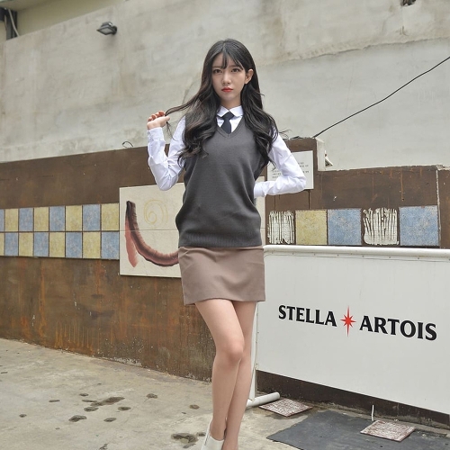 교복 보지 사진 교복몰 스판 사계절 코코아 교복치마 교복 학생복 | SK스토아