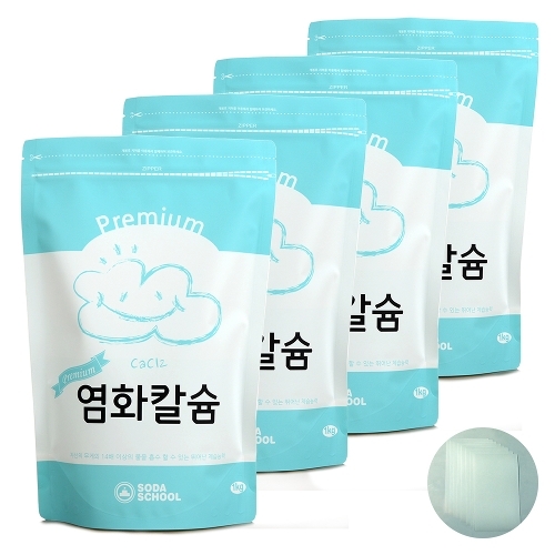소다스쿨 프리미엄 염화칼슘1kg 4개+방수투습지8장