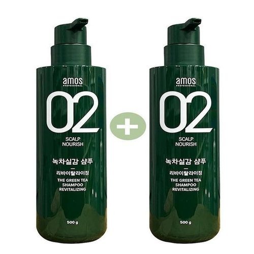 셀러허브 2 1+1 아모스 녹차실감 샴푸 리바이탈라이징 500gAD_P433568593