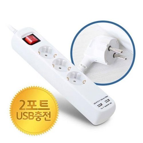 셀러허브 1 [OFM75876]멀티탭 3구 접지 USB포트 지원 USB 2포트 1 5M