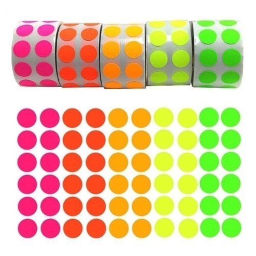 브이와이 VCH70651]네온 원형 스티커 대용량 라 5종 1.3cm 2000pcs20404412643542