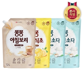 [비밀]퐁퐁 주방세제 1200ml x 4개 레몬식초/아침보리/베이킹소다 3종 택1