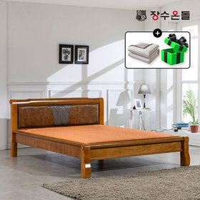 장수온돌 온재 쿠션등받이형 황토볼확장형 스프링보료 황토온열 건강침대 퀸침대