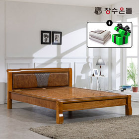 장수온돌 온재 쿠션등받이형 홍맥반석 돌침대 온열 건강침대 퀸침대