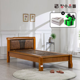 장수온돌 온재 쿠션등받이형 칠보석 돌침대 온열 건강침대 싱글
