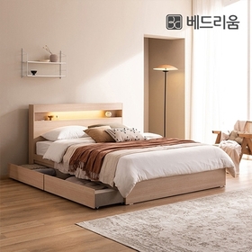 [금성침대x베드리움]파인드 LED 서랍형 침대 (Q) + NEW 노블아워 코어 서포트 유로탑