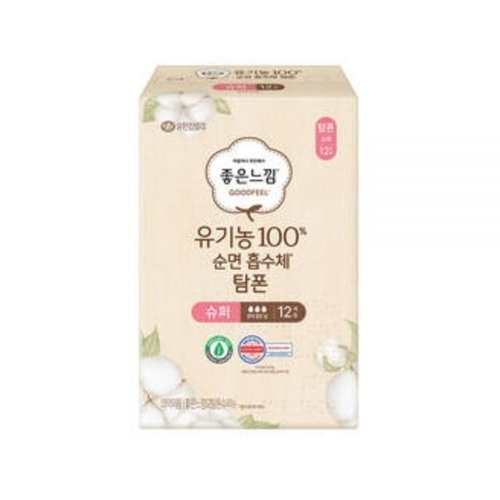 셀러허브 생활리빙 좋은느낌  순면 탐폰 생리대 체내형 슈퍼 12개