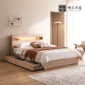 [금성침대x베드리움]파인드 LED 서랍형침대Q+릴렉서 허리특허 유로탑(M)