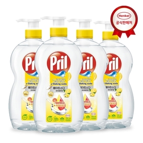 [세제300ml 증정] 주방세제 프릴 베이킹소다/맑은식초 700ml(용기) x 4개