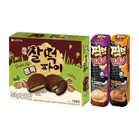 두쫀쿠 찰떡파이 피스타치오맛 300g x1 + 찍먹 예감 2종(스모키홀그레인,치미추리) x1