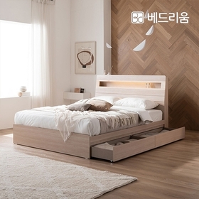 [금성침대x베드리움]NEW 스마트메이트 편백 LED 수납침대 (SS) + NEW 노블아워 코어 서포트 유로탑