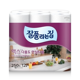 [비밀특가] 맥스 다용도 키친타월 250매 x 12롤 x 1팩