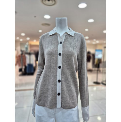 데코 울100   카라배색 니트 가디건 P1G32KCD700DG